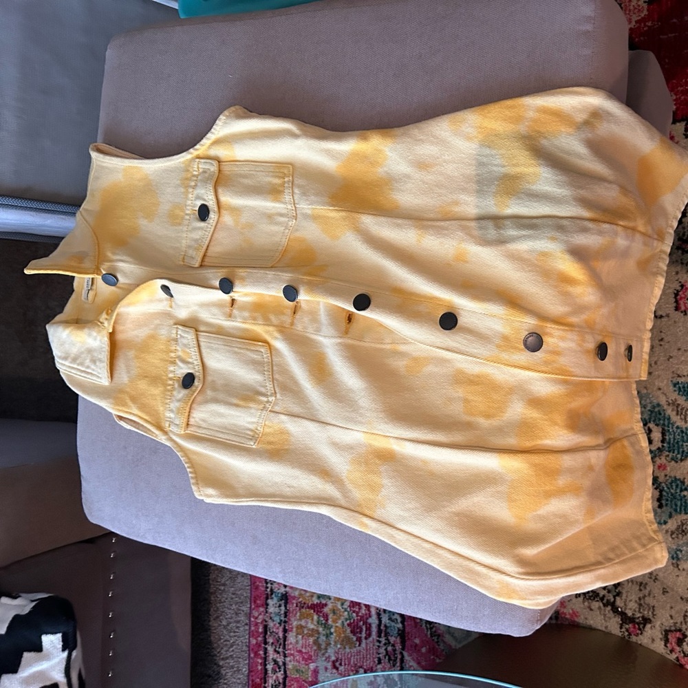 Peppermayo Yellow Tye Dye Denim Dress
